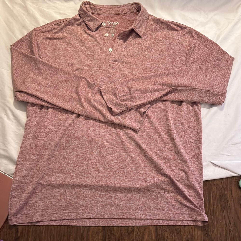Cengio Pink Long Sleeve Polo Shirt